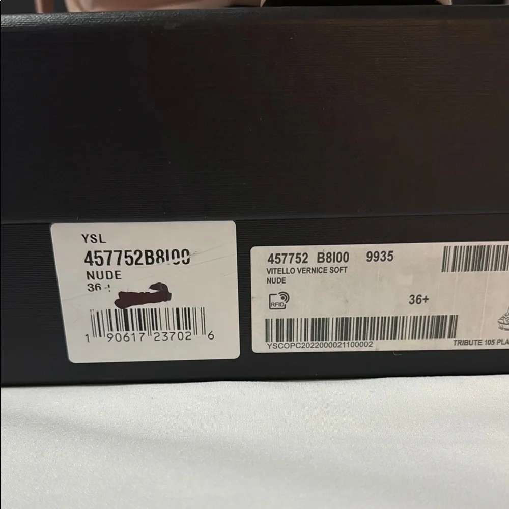 YSL Tribute Platform heels parent nude sz 6.5 - Picture 7 of 16